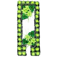 Decorated grave frame made of artificial needles
