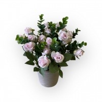 Peony roses bouquet in a flowerpot