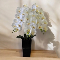 Artificial orchid latex pot 3 branch