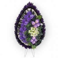 A funeral wreath decorated with 