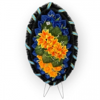 A funeral wreath decorated with №206