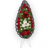 A funeral wreath decorated artificial flowers №039