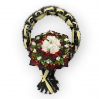 Кошик на кладовище зі штучними квітами №119
