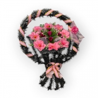 Funeral basket with artificial flowers No. 126